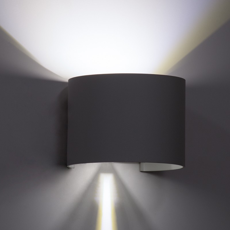 GloboStar® AXIS-R 60641 Φωτιστικό Τοίχου - Απλίκα Αρχιτεκτονικού Φωτισμού Εσωτερικού/Εξωτερικού Χώρου Up & Down LED 10W 1250lm 10 έως 60° AC 220-240V Αδιάβροχο IP65 Μ10 x Π10 x Υ10cm - Ψυχρό Λευκό 6000K - Λευκό - Bridgelux Chip - 3 Years Warranty