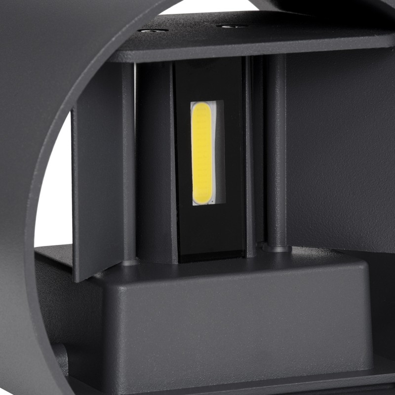 GloboStar® AXIS-R 60642 Φωτιστικό Τοίχου - Απλίκα Αρχιτεκτονικού Φωτισμού Εσωτερικού/Εξωτερικού Χώρου Up & Down LED 10W 1250lm 10 έως 60° AC 220-240V Αδιάβροχο IP65 Μ10 x Π10 x Υ10cm - Ψυχρό Λευκό 6000K - Γκρι Ανθρακί- Bridgelux Chip - 3 Years Warrant