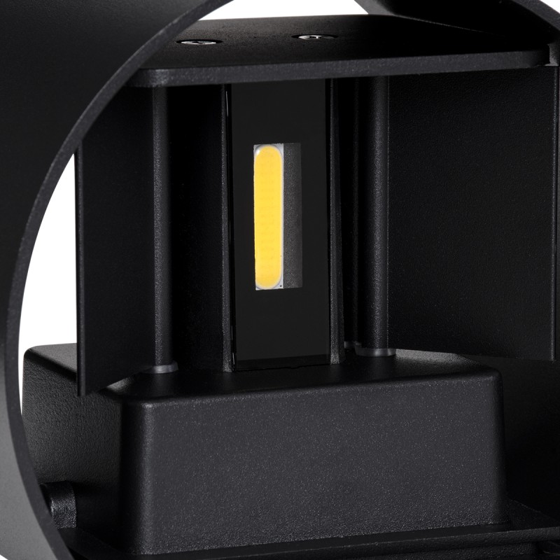 GloboStar® AXIS-R 60643 Φωτιστικό Τοίχου - Απλίκα Αρχιτεκτονικού Φωτισμού Εσωτερικού/Εξωτερικού Χώρου Up & Down LED 10W 1250lm 10 έως 60° AC 220-240V Αδιάβροχο IP65 Μ10 x Π10 x Υ10cm - Ψυχρό Λευκό 6000K - Μαύρο - Bridgelux Chip - 3 Years Warranty