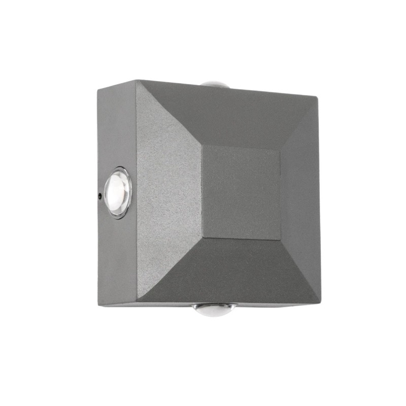 kelvo® ARKOS KLV-101-0111 Μοντέρνο Φωτιστικό Τοίχου - Απλίκα LED 8W 840lm 15° AC 220-240V Αδιάβροχο IP65 Θερμό Λευκό 2700K - Lumileds COB Chip & TÜV SÜD Driver - Γκρι Ανθρακί Ματ - Μ14 x Π5.5 x Υ14cm - 5 Χρόνια Εγγύηση