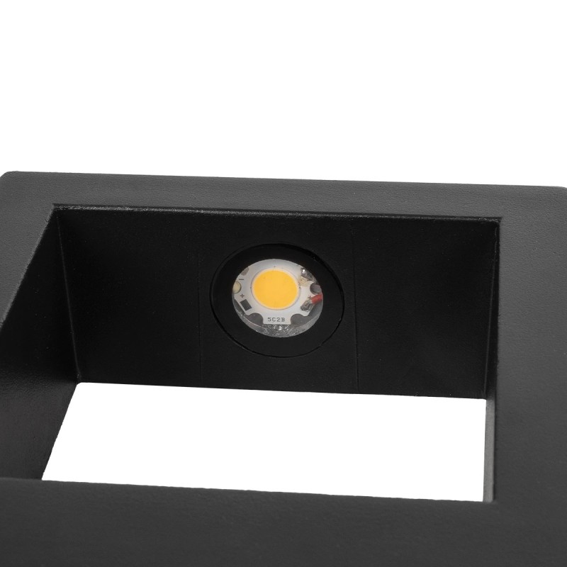 kelvo® AURA KLV-101-0116 Μοντέρνο Φωτιστικό Τοίχου - Απλίκα LED 7W 875lm 45° AC 220-240V Αδιάβροχο IP65 Θερμό Λευκό 2700K - Bridgelux COB Chip & TÜV SÜD Driver - Μαύρο Ματ - Μ13 x Π15 x Υ4.5cm - 5 Χρόνια Εγγύηση
