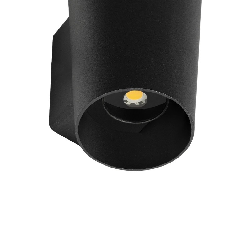 GLOBOSTAR® GANETTI 60671 Μοντέρνο Φωτιστικό Τοίχου - Απλίκα LED 10W 1250lm 60° AC 220-240V Αδιάβροχο IP65 Θερμό Λευκό 2700K - Bridgelux COB Chip & TÜV SÜD Driver - Μαύρο Ματ - Μ9.5 x Π11 x Υ19cm - 5 Χρόνια Εγγύηση