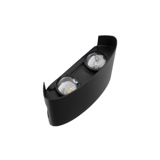GLOBOSTAR® SIXOAD 60677 Μοντέρνο Φωτιστικό Τοίχου - Απλίκα LED 8W 1000lm 30° AC 220-240V Αδιάβροχο IP65 Θερμό Λευκό 2700K - CREE XPE Chip & TÜV SÜD Driver - Μαύρο Ματ - Μ12 x Π4 x Υ8cm - 5 Χρόνια Εγγύηση