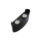 GLOBOSTAR® SIXOAD 60677 Μοντέρνο Φωτιστικό Τοίχου - Απλίκα LED 8W 1000lm 30° AC 220-240V Αδιάβροχο IP65 Θερμό Λευκό 2700K - CREE XPE Chip & TÜV SÜD Driver - Μαύρο Ματ - Μ12 x Π4 x Υ8cm - 5 Χρόνια Εγγύηση