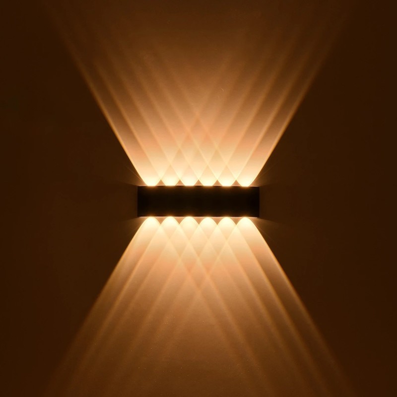 GLOBOSTAR® SIXOAD 60678 Μοντέρνο Φωτιστικό Τοίχου - Απλίκα LED 24W 3000lm 30° AC 220-240V Αδιάβροχο IP65 Θερμό Λευκό 2700K - CREE XPE Chip & TÜV SÜD Driver - Μαύρο Ματ - Μ32 x Π5.5 x Υ8cm - 5 Χρόνια Εγγύηση