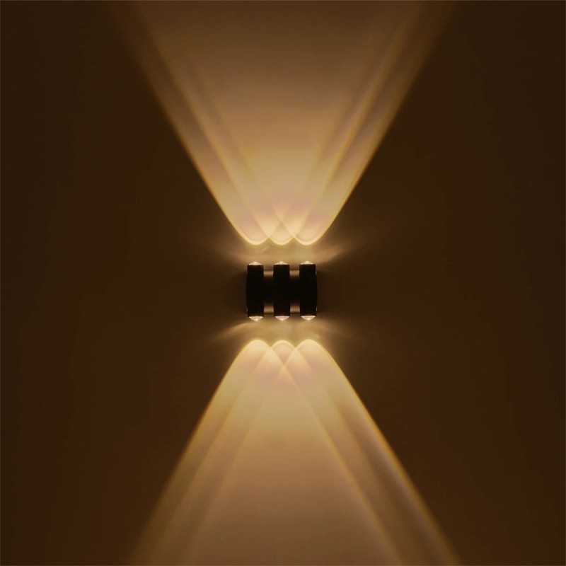 GLOBOSTAR® ARC 60680 Μοντέρνο Φωτιστικό Τοίχου - Απλίκα LED 12W 1500lm 30° AC 220-240V Αδιάβροχο IP65 Θερμό Λευκό 2700K - CREE XPE Chip & TÜV SÜD Driver - Μαύρο Ματ - Μ14 x Π4.8 x Υ11.5cm - 5 Χρόνια Εγγύηση