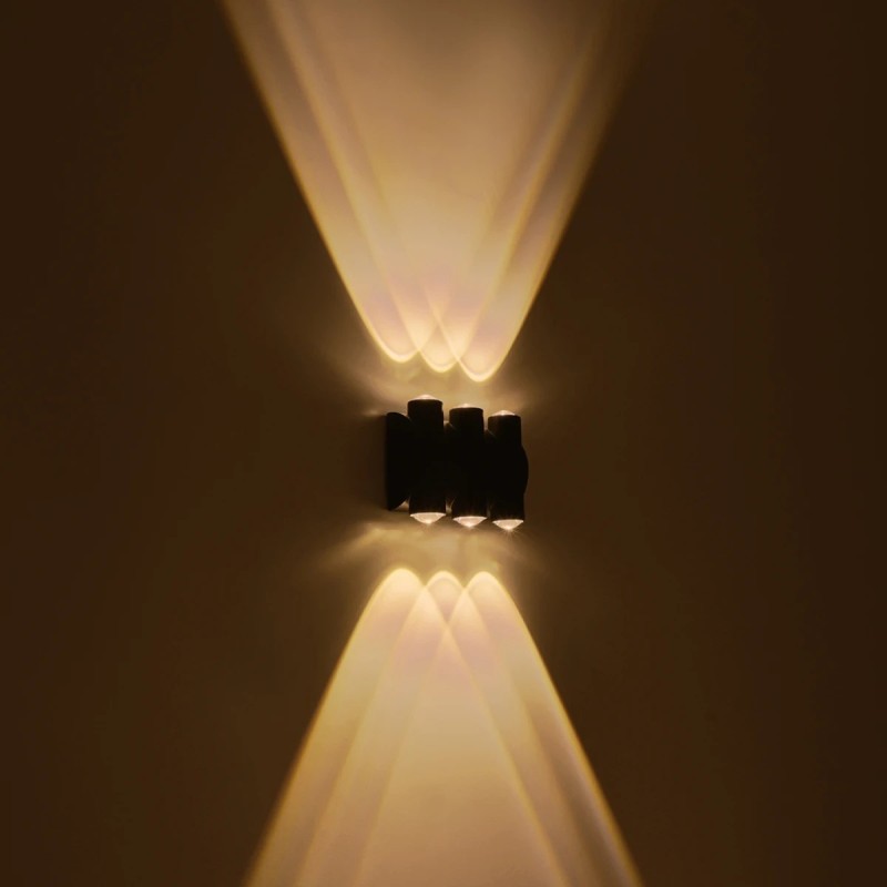 GLOBOSTAR® ARC 60680 Μοντέρνο Φωτιστικό Τοίχου - Απλίκα LED 12W 1500lm 30° AC 220-240V Αδιάβροχο IP65 Θερμό Λευκό 2700K - CREE XPE Chip & TÜV SÜD Driver - Μαύρο Ματ - Μ14 x Π4.8 x Υ11.5cm - 5 Χρόνια Εγγύηση