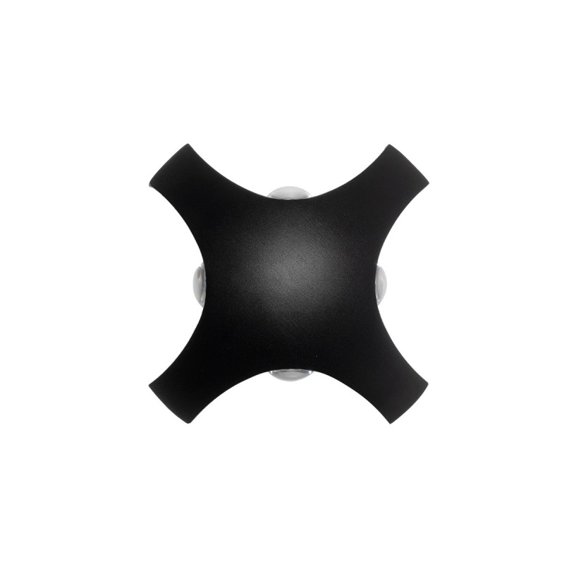 GLOBOSTAR® SPARK 60683 Μοντέρνο Φωτιστικό Τοίχου - Απλίκα LED 8W 1000lm 30° AC 220-240V Αδιάβροχο IP65 Θερμό Λευκό 2700K - CREE XPE Chip & TÜV SÜD Driver - Μαύρο Ματ - Μ14.5 x Π5 x Υ14.5cm - 5 Χρόνια Εγγύηση