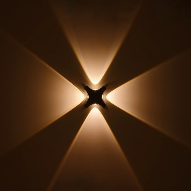 GLOBOSTAR® SPARK 60683 Μοντέρνο Φωτιστικό Τοίχου - Απλίκα LED 8W 1000lm 30° AC 220-240V Αδιάβροχο IP65 Θερμό Λευκό 2700K - CREE XPE Chip & TÜV SÜD Driver - Μαύρο Ματ - Μ14.5 x Π5 x Υ14.5cm - 5 Χρόνια Εγγύηση