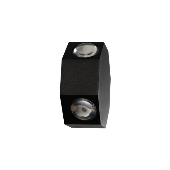 GLOBOSTAR® HIKARI 60687 Μοντέρνο Φωτιστικό Τοίχου - Απλίκα LED 8W 1000lm 30° AC 220-240V Αδιάβροχο IP65 Θερμό Λευκό 2700K - CREE XPE Chip & TÜV SÜD Driver - Μαύρο Ματ - Μ10 x Π4 x Υ10cm - 5 Χρόνια Εγγύηση