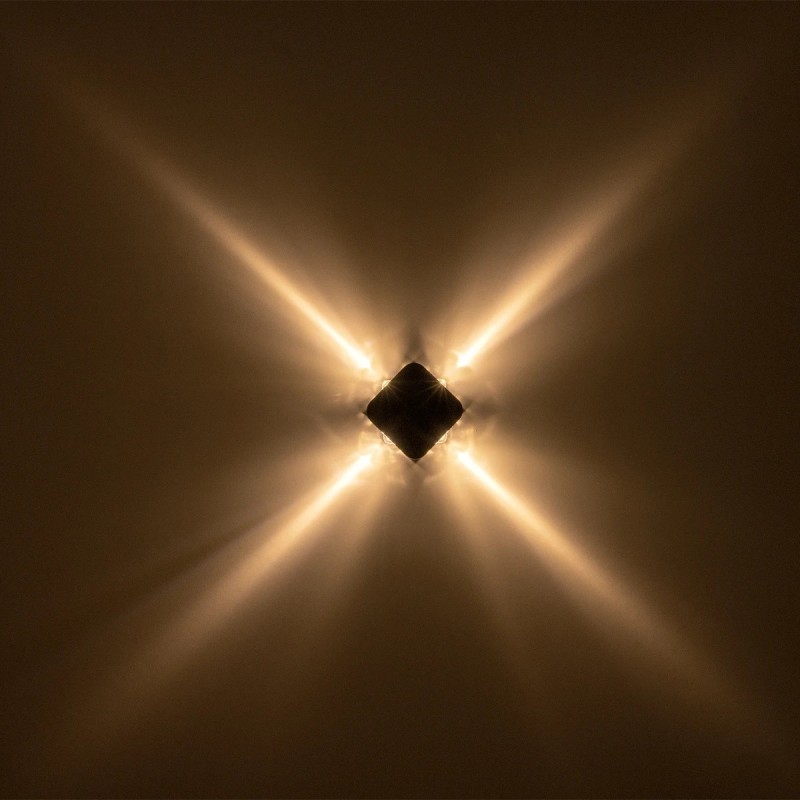 GLOBOSTAR® LUZ 60688 Μοντέρνο Φωτιστικό Τοίχου - Απλίκα LED 8W 1000lm 10° AC 220-240V Αδιάβροχο IP65 Θερμό Λευκό 2700K - CREE XPE Chip & TÜV SÜD Driver - Μαύρο Ματ - Μ13.5 x Π4.5 x Υ13.5cm - 5 Χρόνια Εγγύηση