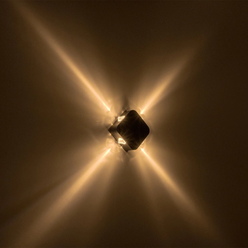 GLOBOSTAR® LUZ 60688 Μοντέρνο Φωτιστικό Τοίχου - Απλίκα LED 8W 1000lm 10° AC 220-240V Αδιάβροχο IP65 Θερμό Λευκό 2700K - CREE XPE Chip & TÜV SÜD Driver - Μαύρο Ματ - Μ13.5 x Π4.5 x Υ13.5cm - 5 Χρόνια Εγγύηση