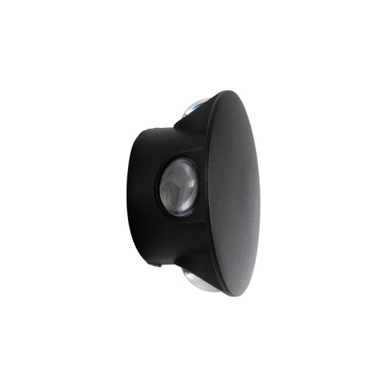 GLOBOSTAR® SOL 60689 Μοντέρνο Φωτιστικό Τοίχου - Απλίκα LED 8W 1000lm 30° AC 220-240V Αδιάβροχο IP65 Θερμό Λευκό 2700K - CREE XPE Chip & TÜV SÜD Driver - Μαύρο Ματ - Μ10 x Π5 x Υ10cm - 5 Χρόνια Εγγύηση