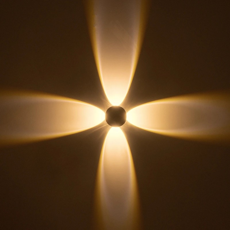 GLOBOSTAR® SOL 60689 Μοντέρνο Φωτιστικό Τοίχου - Απλίκα LED 8W 1000lm 30° AC 220-240V Αδιάβροχο IP65 Θερμό Λευκό 2700K - CREE XPE Chip & TÜV SÜD Driver - Μαύρο Ματ - Μ10 x Π5 x Υ10cm - 5 Χρόνια Εγγύηση