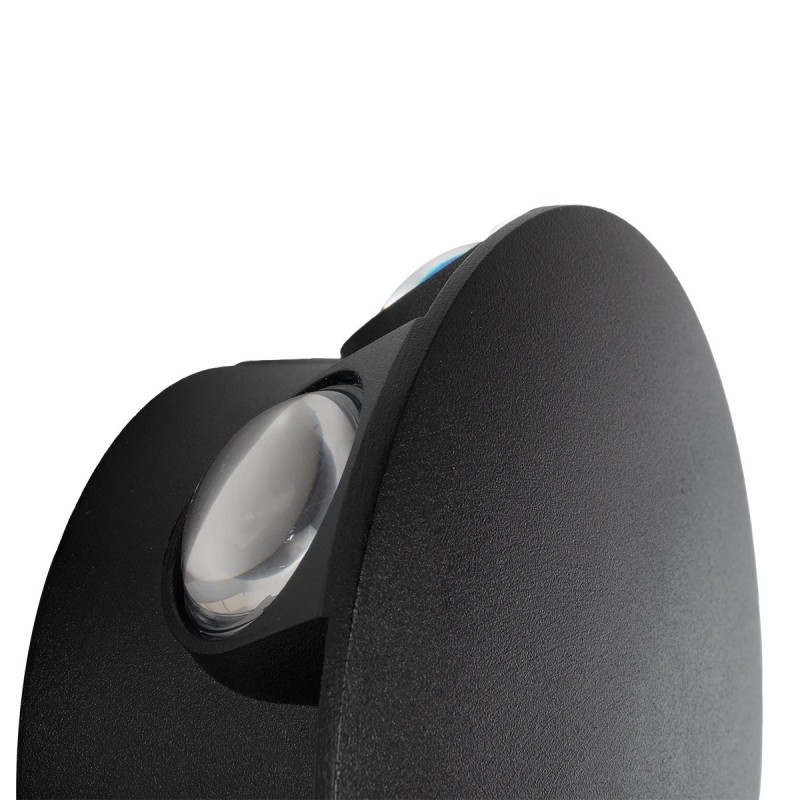 GLOBOSTAR® SOL 60690 Μοντέρνο Φωτιστικό Τοίχου - Απλίκα LED 12W 1500lm 30° AC 220-240V Αδιάβροχο IP65 Θερμό Λευκό 2700K - CREE XPE Chip & TÜV SÜD Driver - Μαύρο Ματ - Μ12 x Π5.5 x Υ12cm - 5 Χρόνια Εγγύηση