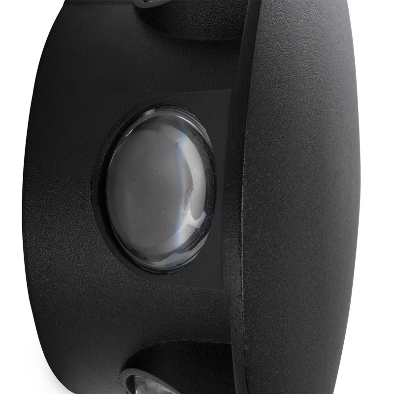 GLOBOSTAR® SOL 60690 Μοντέρνο Φωτιστικό Τοίχου - Απλίκα LED 12W 1500lm 30° AC 220-240V Αδιάβροχο IP65 Θερμό Λευκό 2700K - CREE XPE Chip & TÜV SÜD Driver - Μαύρο Ματ - Μ12 x Π5.5 x Υ12cm - 5 Χρόνια Εγγύηση