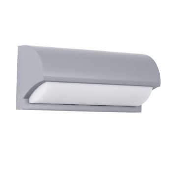 GLOBOSTAR® HORIZON 60692 Μοντέρνο Φωτιστικό Τοίχου - Απλίκα LED 15W 1575lm 120° AC 220-240V Αδιάβροχο IP65 Φυσικό Λευκό 4500K - Bridgelux SMD Chip - Γκρι Ματ - Μ23.5 x Π11 x Υ10cm - 3 Χρόνια Εγγύηση