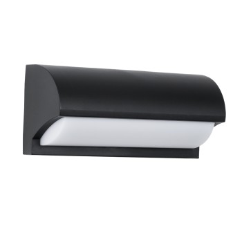 GLOBOSTAR® HORIZON 60693 Μοντέρνο Φωτιστικό Τοίχου - Απλίκα LED 15W 1575lm 120° AC 220-240V Αδιάβροχο IP65 Φυσικό Λευκό 4500K - Bridgelux SMD Chip - Μαύρο Ματ - Μ23.5 x Π11 x Υ10cm - 3 Χρόνια Εγγύηση