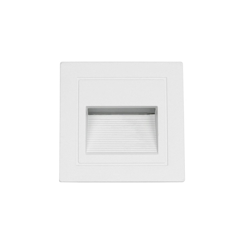 kelvo® STEPART KLV-101-0079 Χωνευτό Φωτιστικό Σκαλοπατιού / Διαδρόμου LED 3W 375lm 45° AC 220-240V Αδιάβροχο IP65 Θερμό Λευκό 2700K - Lumileds SMD Chip & TÜV SÜD Driver - Λευκό Ματ - Μ8.5 x Π5 x Υ8.5cm / Q6.7 x 6.7cm - 5 Χρόνια Εγγύηση