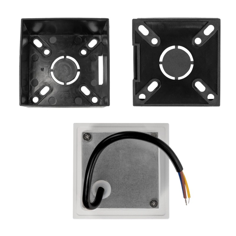 kelvo® STEPART KLV-101-0079 Χωνευτό Φωτιστικό Σκαλοπατιού / Διαδρόμου LED 3W 375lm 45° AC 220-240V Αδιάβροχο IP65 Θερμό Λευκό 2700K - Lumileds SMD Chip & TÜV SÜD Driver - Λευκό Ματ - Μ8.5 x Π5 x Υ8.5cm / Q6.7 x 6.7cm - 5 Χρόνια Εγγύηση