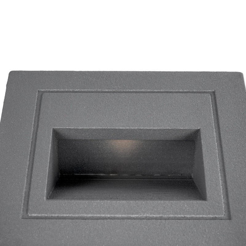 kelvo® STEPART KLV-101-0078 Χωνευτό Φωτιστικό Σκαλοπατιού / Διαδρόμου LED 3W 375lm 45° AC 220-240V Αδιάβροχο IP65 Θερμό Λευκό 2700K - Lumileds SMD Chip & TÜV SÜD Driver - Γκρι Ανθρακί Ματ - Μ8.5 x Π5 x Υ8.5cm / Q6.7 x 6.7cm - 5 Χρόνια Εγγύηση