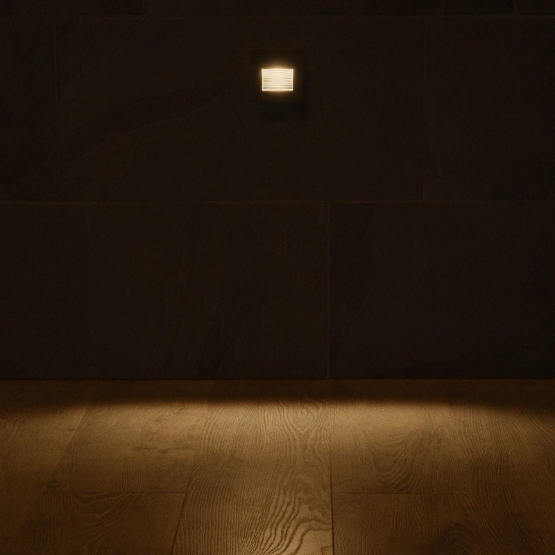 kelvo® STEPART KLV-101-0077 Χωνευτό Φωτιστικό Σκαλοπατιού / Διαδρόμου LED 3W 375lm 45° AC 220-240V Αδιάβροχο IP65 Θερμό Λευκό 2700K - Lumileds SMD Chip & TÜV SÜD Driver - Μαύρο Ματ - Μ8.5 x Π5 x Υ8.5cm / Q6.7 x 6.7cm - 5 Χρόνια Εγγύηση