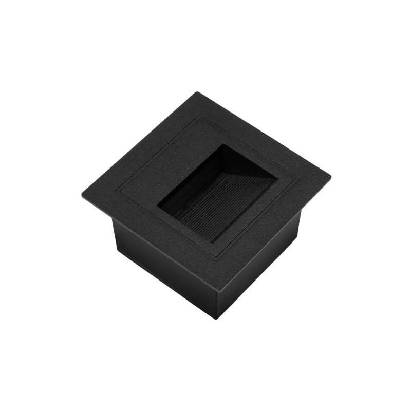 kelvo® STEPART KLV-101-0077 Χωνευτό Φωτιστικό Σκαλοπατιού / Διαδρόμου LED 3W 375lm 45° AC 220-240V Αδιάβροχο IP65 Θερμό Λευκό 2700K - Lumileds SMD Chip & TÜV SÜD Driver - Μαύρο Ματ - Μ8.5 x Π5 x Υ8.5cm / Q6.7 x 6.7cm - 5 Χρόνια Εγγύηση