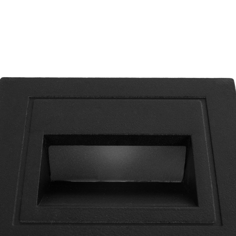 kelvo® STEPART KLV-101-0077 Χωνευτό Φωτιστικό Σκαλοπατιού / Διαδρόμου LED 3W 375lm 45° AC 220-240V Αδιάβροχο IP65 Θερμό Λευκό 2700K - Lumileds SMD Chip & TÜV SÜD Driver - Μαύρο Ματ - Μ8.5 x Π5 x Υ8.5cm / Q6.7 x 6.7cm - 5 Χρόνια Εγγύηση