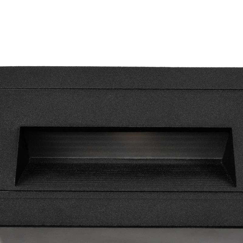 kelvo® STEPART KLV-101-0080 Χωνευτό Φωτιστικό Σκαλοπατιού / Διαδρόμου LED 3W 375lm 45° AC 220-240V Αδιάβροχο IP65 Θερμό Λευκό 2700K - Lumileds SMD Chip & TÜV SÜD Driver - Μαύρο Ματ - Μ10.5 x Π4.5 x Υ6cm / Q9.1 x 4.5cm - 5 Χρόνια Εγγύηση