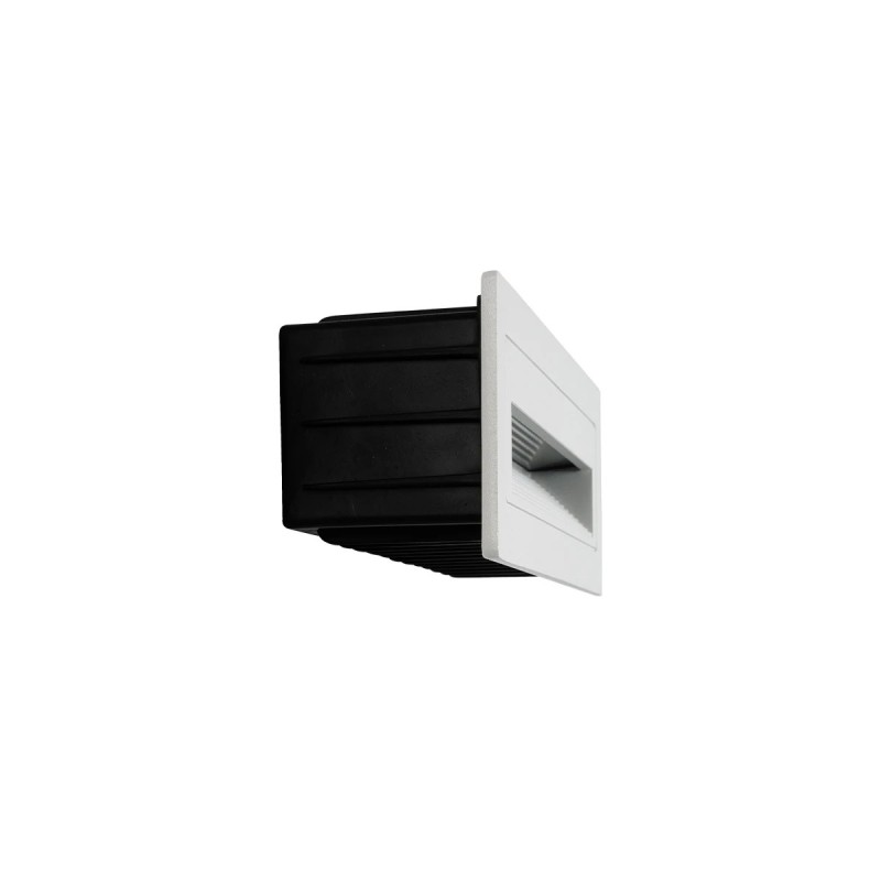 kelvo® STEPART KLV-101-0088 Χωνευτό Φωτιστικό Σκαλοπατιού / Διαδρόμου LED 4W 500lm 45° AC 220-240V Αδιάβροχο IP65 Θερμό Λευκό 2700K - Lumileds SMD Chip & TÜV SÜD Driver - Λευκό Ματ - Μ21 x Π5.5 x Υ6.5cm / Q20.3 x 5.6cm - 5 Χρόνια Εγγύηση