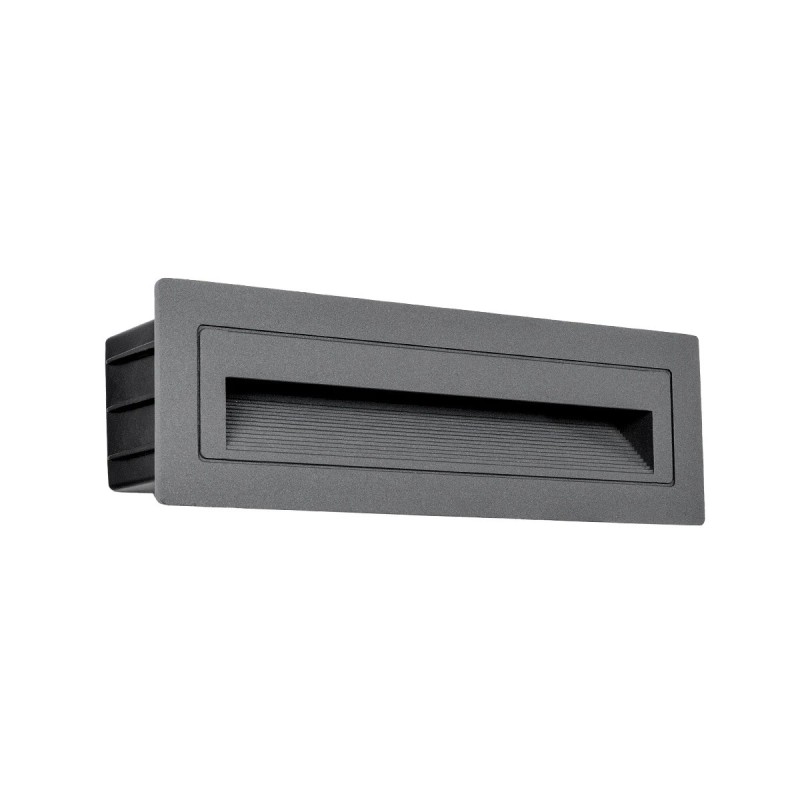 kelvo® STEPART KLV-101-0087 Χωνευτό Φωτιστικό Σκαλοπατιού / Διαδρόμου LED 4W 500lm 45° AC 220-240V Αδιάβροχο IP65 Θερμό Λευκό 2700K - Lumileds SMD Chip & TÜV SÜD Driver - Γκρι Ανθρακί Ματ - Μ21 x Π5.5 x Υ6.5cm / Q20.3 x 5.6cm - 5 Χρόνια Εγγύηση