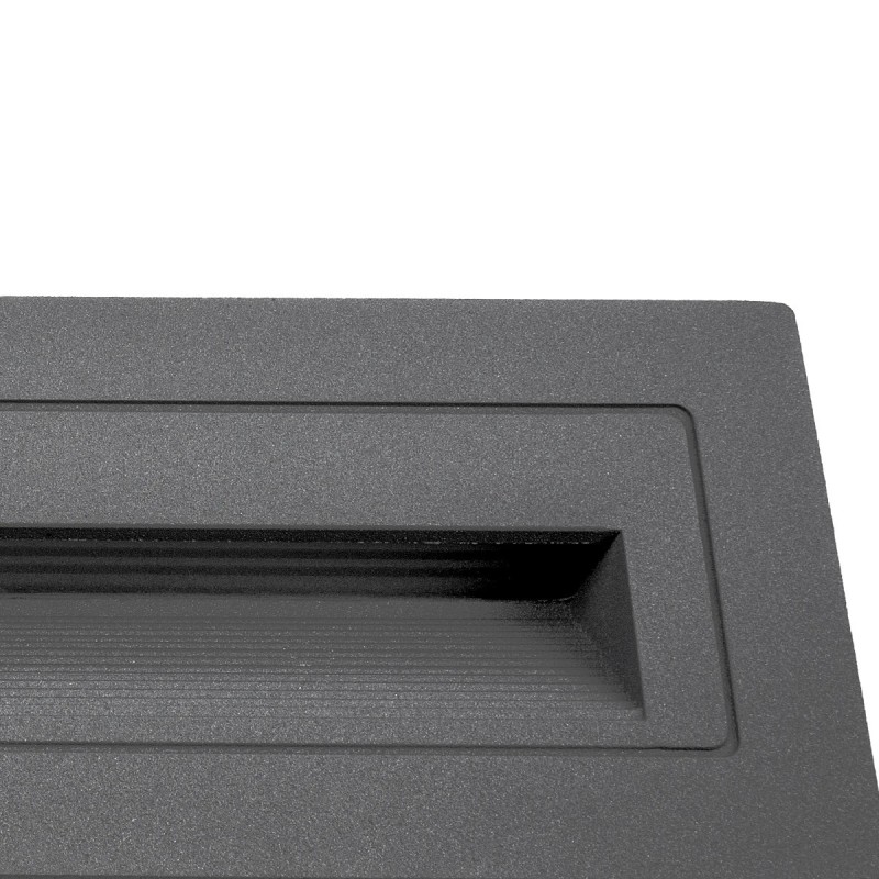 kelvo® STEPART KLV-101-0087 Χωνευτό Φωτιστικό Σκαλοπατιού / Διαδρόμου LED 4W 500lm 45° AC 220-240V Αδιάβροχο IP65 Θερμό Λευκό 2700K - Lumileds SMD Chip & TÜV SÜD Driver - Γκρι Ανθρακί Ματ - Μ21 x Π5.5 x Υ6.5cm / Q20.3 x 5.6cm - 5 Χρόνια Εγγύηση