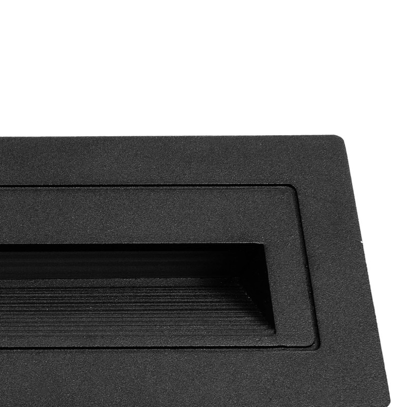 kelvo® STEPART KLV-101-0086 Χωνευτό Φωτιστικό Σκαλοπατιού / Διαδρόμου LED 4W 500lm 45° AC 220-240V Αδιάβροχο IP65 Θερμό Λευκό 2700K - Lumileds SMD Chip & TÜV SÜD Driver - Μαύρο Ματ - Μ21 x Π5.5 x Υ6.5cm / Q20.3 x 5.6cm - 5 Χρόνια Εγγύηση