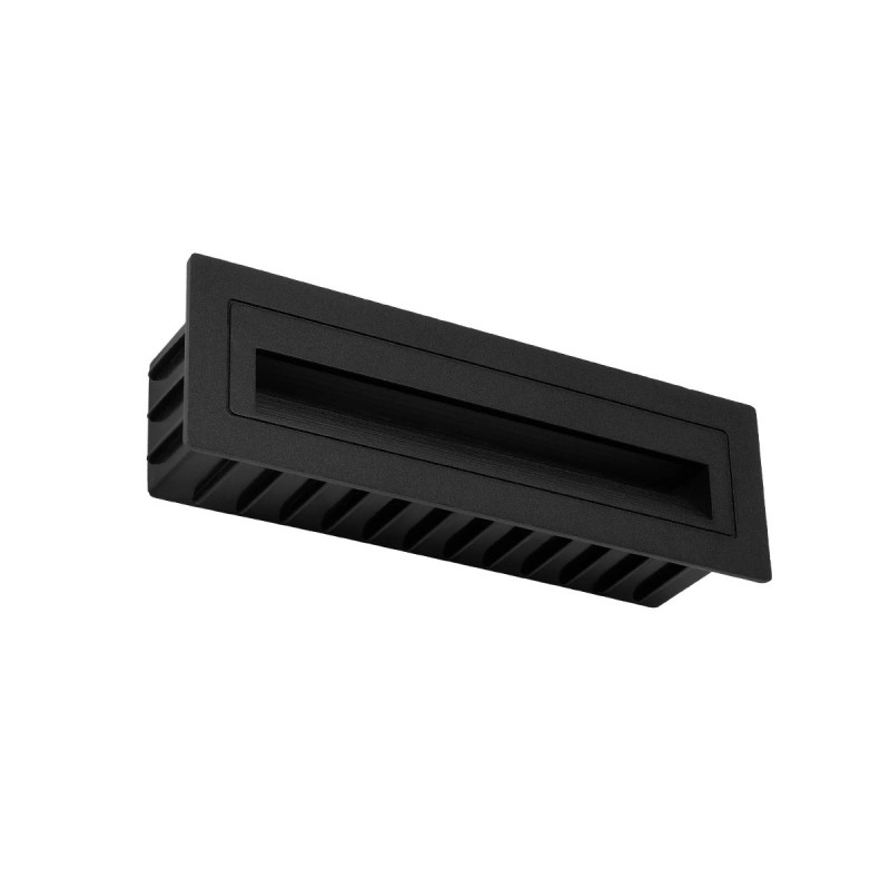 kelvo® STEPART KLV-101-0086 Χωνευτό Φωτιστικό Σκαλοπατιού / Διαδρόμου LED 4W 500lm 45° AC 220-240V Αδιάβροχο IP65 Θερμό Λευκό 2700K - Lumileds SMD Chip & TÜV SÜD Driver - Μαύρο Ματ - Μ21 x Π5.5 x Υ6.5cm / Q20.3 x 5.6cm - 5 Χρόνια Εγγύηση