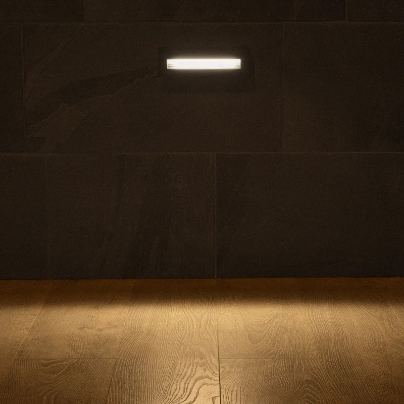 kelvo® STEPART KLV-101-0086 Χωνευτό Φωτιστικό Σκαλοπατιού / Διαδρόμου LED 4W 500lm 45° AC 220-240V Αδιάβροχο IP65 Θερμό Λευκό 2700K - Lumileds SMD Chip & TÜV SÜD Driver - Μαύρο Ματ - Μ21 x Π5.5 x Υ6.5cm / Q20.3 x 5.6cm - 5 Χρόνια Εγγύηση