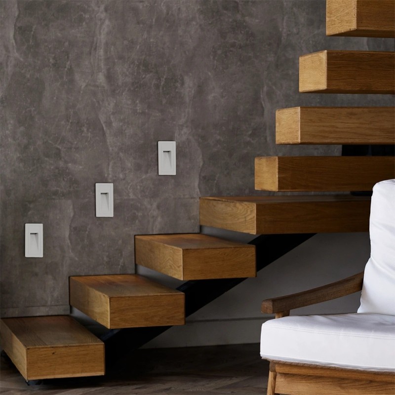 kelvo® STEPART KLV-101-0091 Χωνευτό Φωτιστικό Σκαλοπατιού / Διαδρόμου LED 3W 375lm 45° AC 220-240V Αδιάβροχο IP65 Θερμό Λευκό 2700K - Lumileds SMD Chip & TÜV SÜD Driver - Λευκό Ματ - Μ6 x Π5.5 x Υ10cm / Q5 x 9.6cm - 5 Χρόνια Εγγύηση