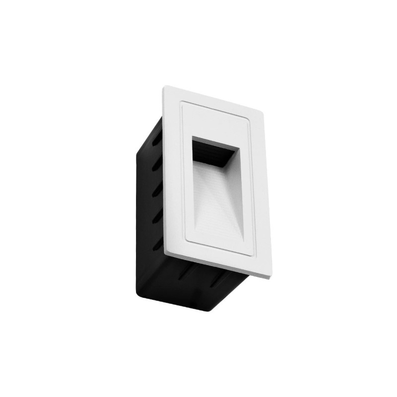 kelvo® STEPART KLV-101-0091 Χωνευτό Φωτιστικό Σκαλοπατιού / Διαδρόμου LED 3W 375lm 45° AC 220-240V Αδιάβροχο IP65 Θερμό Λευκό 2700K - Lumileds SMD Chip & TÜV SÜD Driver - Λευκό Ματ - Μ6 x Π5.5 x Υ10cm / Q5 x 9.6cm - 5 Χρόνια Εγγύηση