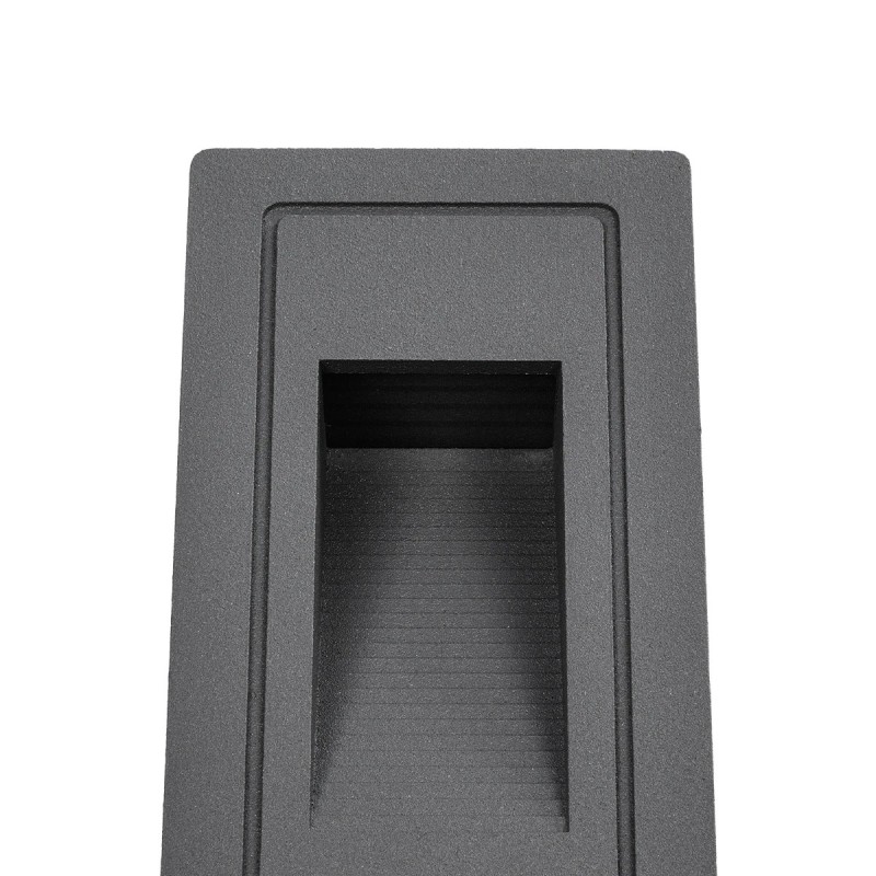 kelvo® STEPART KLV-101-0090 Χωνευτό Φωτιστικό Σκαλοπατιού / Διαδρόμου LED 3W 375lm 45° AC 220-240V Αδιάβροχο IP65 Θερμό Λευκό 2700K - Lumileds SMD Chip & TÜV SÜD Driver - Γκρι Ανθρακί Ματ - Μ6 x Π5.5 x Υ10cm / Q5 x 9.6cm - 5 Χρόνια Εγγύηση