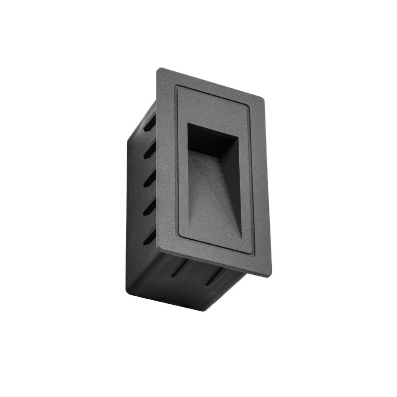 kelvo® STEPART KLV-101-0090 Χωνευτό Φωτιστικό Σκαλοπατιού / Διαδρόμου LED 3W 375lm 45° AC 220-240V Αδιάβροχο IP65 Θερμό Λευκό 2700K - Lumileds SMD Chip & TÜV SÜD Driver - Γκρι Ανθρακί Ματ - Μ6 x Π5.5 x Υ10cm / Q5 x 9.6cm - 5 Χρόνια Εγγύηση