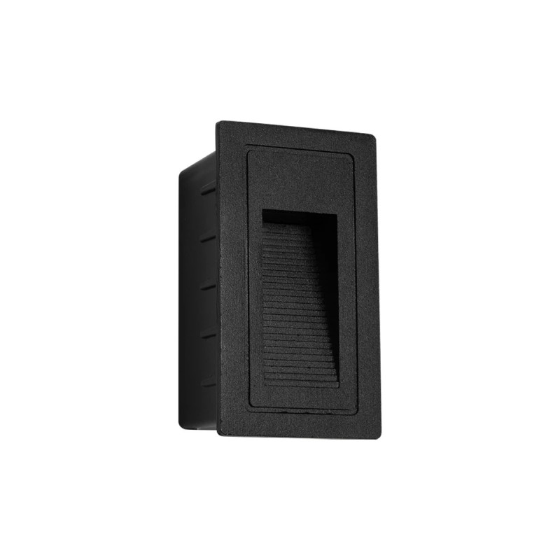 kelvo® STEPART KLV-101-0089 Χωνευτό Φωτιστικό Σκαλοπατιού / Διαδρόμου LED 3W 375lm 45° AC 220-240V Αδιάβροχο IP65 Θερμό Λευκό 2700K - Lumileds SMD Chip & TÜV SÜD Driver - Μαύρο Ματ - Μ6 x Π5.5 x Υ10cm / Q5 x 9.6cm - 5 Χρόνια Εγγύηση