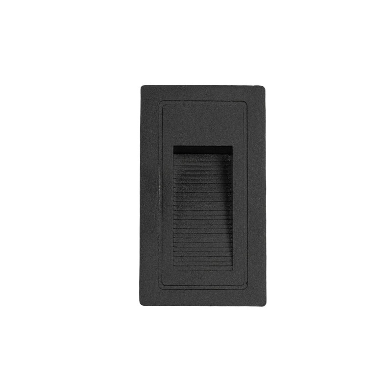 kelvo® STEPART KLV-101-0089 Χωνευτό Φωτιστικό Σκαλοπατιού / Διαδρόμου LED 3W 375lm 45° AC 220-240V Αδιάβροχο IP65 Θερμό Λευκό 2700K - Lumileds SMD Chip & TÜV SÜD Driver - Μαύρο Ματ - Μ6 x Π5.5 x Υ10cm / Q5 x 9.6cm - 5 Χρόνια Εγγύηση