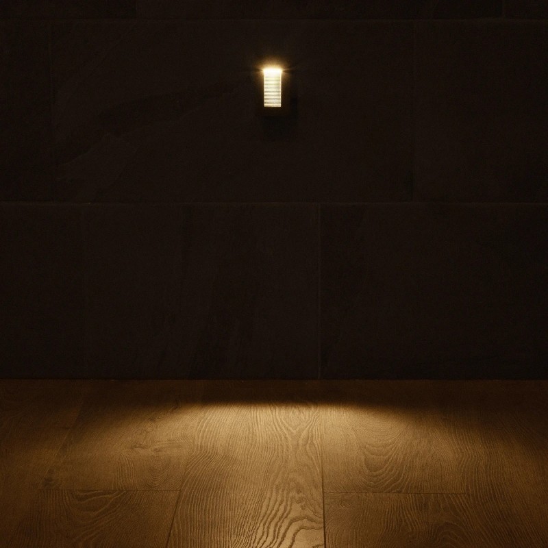 kelvo® STEPART KLV-101-0089 Χωνευτό Φωτιστικό Σκαλοπατιού / Διαδρόμου LED 3W 375lm 45° AC 220-240V Αδιάβροχο IP65 Θερμό Λευκό 2700K - Lumileds SMD Chip & TÜV SÜD Driver - Μαύρο Ματ - Μ6 x Π5.5 x Υ10cm / Q5 x 9.6cm - 5 Χρόνια Εγγύηση