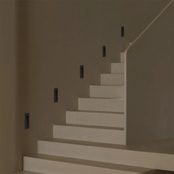 kelvo® STEPART KLV-101-0092 Χωνευτό Φωτιστικό Σκαλοπατιού / Διαδρόμου LED 3W 375lm 45° AC 220-240V Αδιάβροχο IP65 Θερμό Λευκό 2700K - Lumileds SMD Chip & TÜV SÜD Driver - Μαύρο Ματ - Μ6.5 x Π6.5 x Υ21cm / Q5.4 x 18.9cm - 5 Χρόνια Εγγύηση
