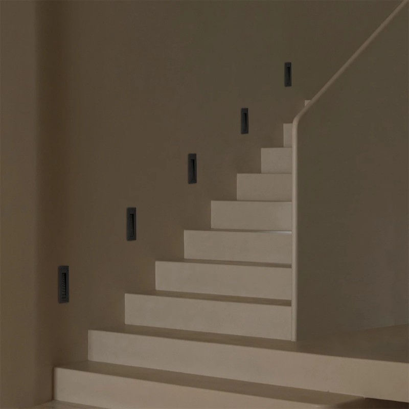 kelvo® STEPART KLV-101-0092 Χωνευτό Φωτιστικό Σκαλοπατιού / Διαδρόμου LED 3W 375lm 45° AC 220-240V Αδιάβροχο IP65 Θερμό Λευκό 2700K - Lumileds SMD Chip & TÜV SÜD Driver - Μαύρο Ματ - Μ6.5 x Π6.5 x Υ21cm / Q5.4 x 18.9cm - 5 Χρόνια Εγγύηση