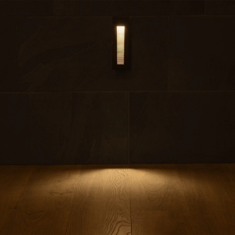 kelvo® STEPART KLV-101-0092 Χωνευτό Φωτιστικό Σκαλοπατιού / Διαδρόμου LED 3W 375lm 45° AC 220-240V Αδιάβροχο IP65 Θερμό Λευκό 2700K - Lumileds SMD Chip & TÜV SÜD Driver - Μαύρο Ματ - Μ6.5 x Π6.5 x Υ21cm / Q5.4 x 18.9cm - 5 Χρόνια Εγγύηση