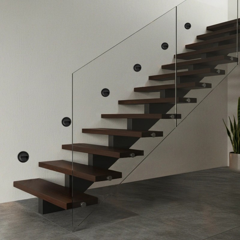 kelvo® STEPART KLV-101-0074 Χωνευτό Φωτιστικό Σκαλοπατιού / Διαδρόμου LED 3W 375lm 45° AC 220-240V Αδιάβροχο IP65 Θερμό Λευκό 2700K - Lumileds SMD Chip & TÜV SÜD Driver - Μαύρο Ματ - Μ8.3 x Π4.5 x Υ8.3cm / Q6.6 x 6.6cm - 5 Χρόνια Εγγύηση