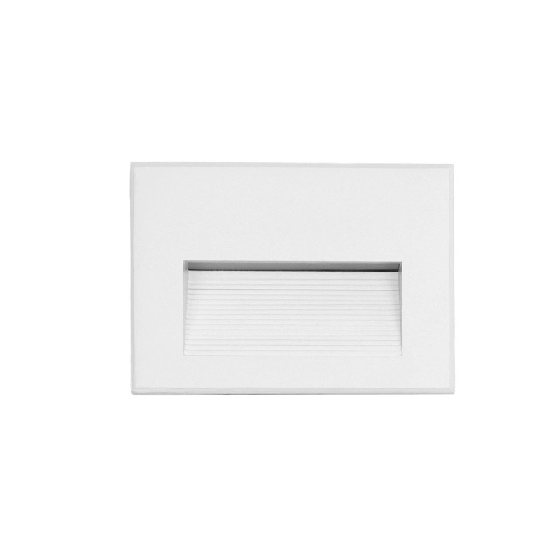 kelvo® STEPART KLV-101-0085 Χωνευτό Φωτιστικό Σκαλοπατιού / Διαδρόμου LED 3W 375lm 45° AC 220-240V Αδιάβροχο IP65 Θερμό Λευκό 2700K - Lumileds SMD Chip & TÜV SÜD Driver - Λευκό Ματ - Μ11.5 x Π5.3 x Υ8.3cm / Q10.6 x 7.6cm - 5 Χρόνια Εγγύηση