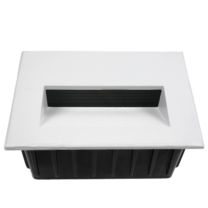 kelvo® STEPART KLV-101-0085 Χωνευτό Φωτιστικό Σκαλοπατιού / Διαδρόμου LED 3W 375lm 45° AC 220-240V Αδιάβροχο IP65 Θερμό Λευκό 2700K - Lumileds SMD Chip & TÜV SÜD Driver - Λευκό Ματ - Μ11.5 x Π5.3 x Υ8.3cm / Q10.6 x 7.6cm - 5 Χρόνια Εγγύηση