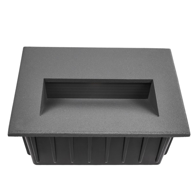kelvo® STEPART KLV-101-0084 Χωνευτό Φωτιστικό Σκαλοπατιού / Διαδρόμου LED 3W 375lm 45° AC 220-240V Αδιάβροχο IP65 Θερμό Λευκό 2700K - Lumileds SMD Chip & TÜV SÜD Driver - Γκρι Ανθρακί Ματ - Μ11.5 x Π5.3 x Υ8.3cm / Q10.6 x 7.6cm - 5 Χρόνια Εγγύηση