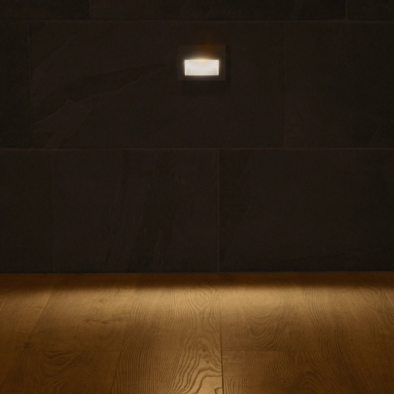 kelvo® STEPART KLV-101-0084 Χωνευτό Φωτιστικό Σκαλοπατιού / Διαδρόμου LED 3W 375lm 45° AC 220-240V Αδιάβροχο IP65 Θερμό Λευκό 2700K - Lumileds SMD Chip & TÜV SÜD Driver - Γκρι Ανθρακί Ματ - Μ11.5 x Π5.3 x Υ8.3cm / Q10.6 x 7.6cm - 5 Χρόνια Εγγύηση